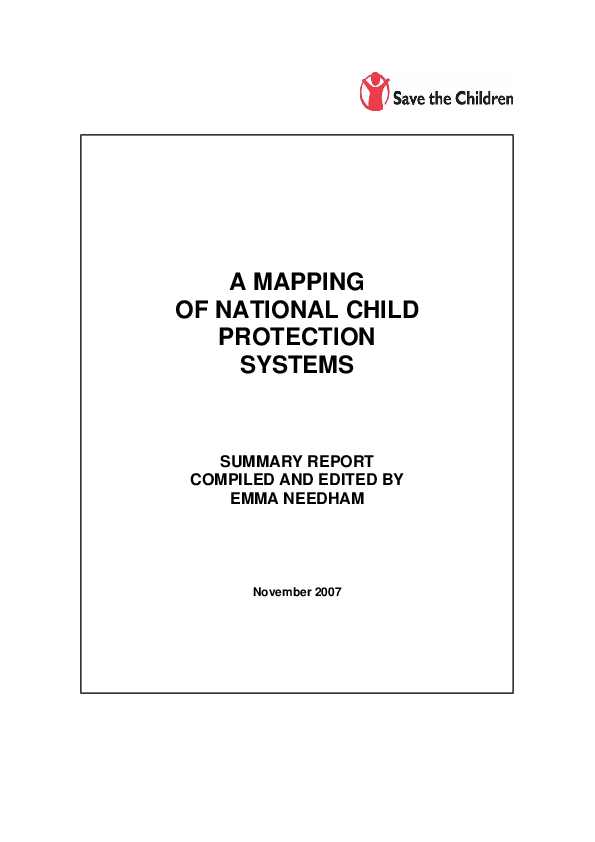 A Mapping of National Child Protection Systems